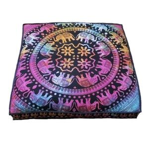 Two 42" Large Star Meda Elephant Mandala Zafu Boho Floor Cushion Pillow Covers